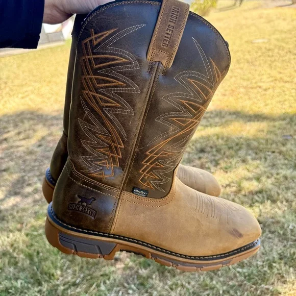 NEW Irish Setter Marshall Men’s 11” Waterproof Leather Safety Toe Pull-On Boot - Picture 3 of 9